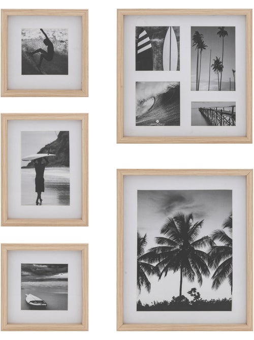 Lot de 5 cadres photos Erin bois - Kiabi