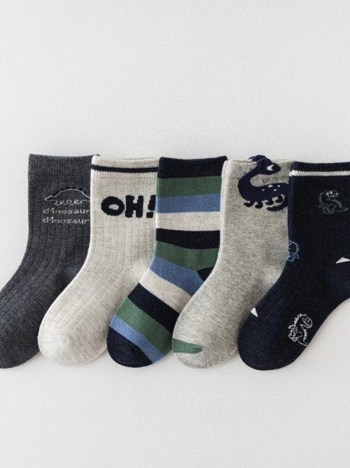 Lot de 5 Chaussette Oh Dino Enfants - Kiabi