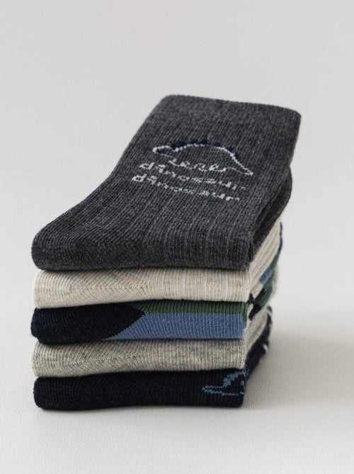 Lot de 5 Chaussette Oh Dino Enfants - Kiabi