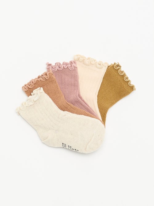 Lot de 5 chaussettes à volants - Kiabi