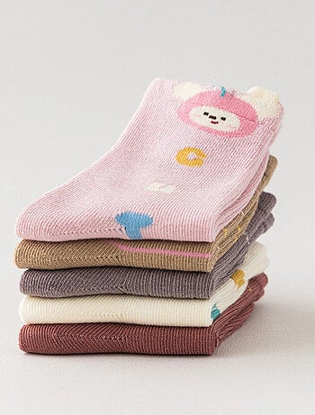 Lot de 5 Chaussettes Animaux en Fête Enfants