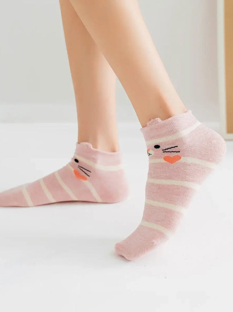 Lot de 5 Chaussettes Animaux Oreilles Multicolore - Kiabi
