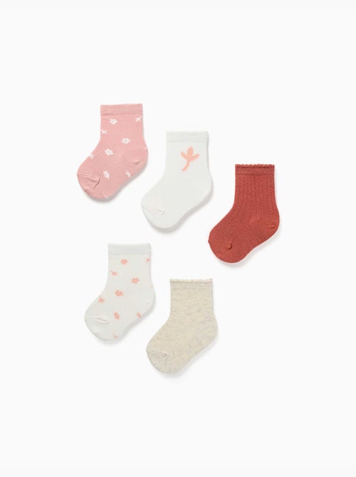 Lot de 5 chaussettes avec motifs floraux - Kiabi