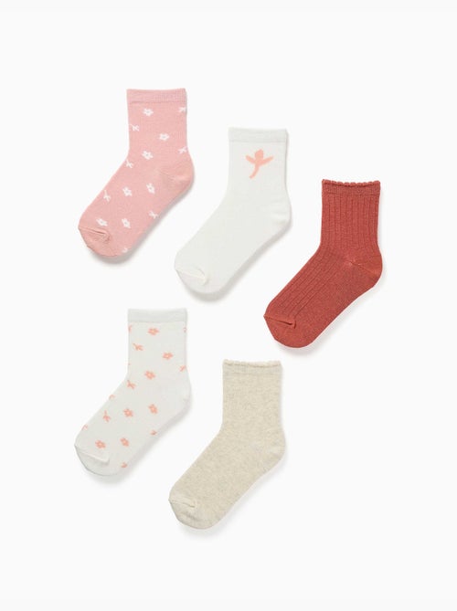 Lot de 5 chaussettes avec motifs floraux - Kiabi Lot de 5 chaussettes avec motifs floraux - Kiabi