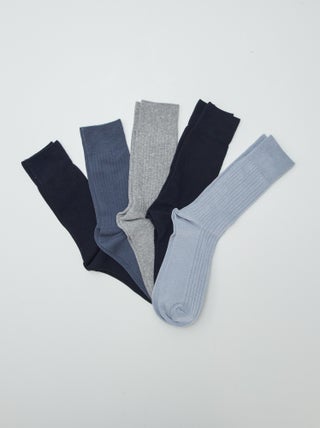 Lot de 5 chaussettes côtelées