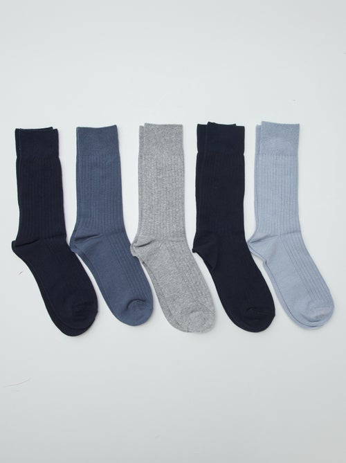 Lot de 5 chaussettes côtelées - Kiabi