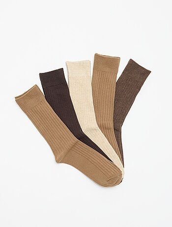 Lot de 5 chaussettes côtelées