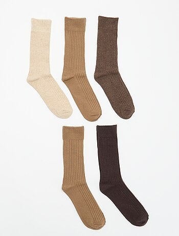 Lot de 5 chaussettes côtelées