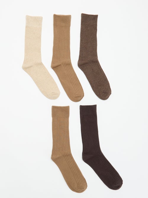 Lot de 5 chaussettes côtelées - Kiabi Lot de 5 chaussettes côtelées - Kiabi