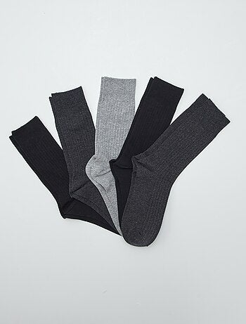 Lot de 5 chaussettes côtelées