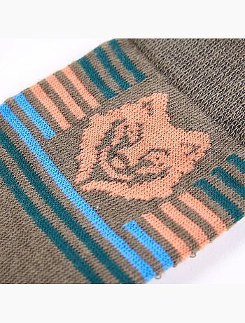 Lot de 5 chaussettes coton avec imprimé lion et rayures - vidaxl