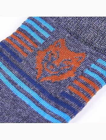 Lot de 5 chaussettes coton avec imprimé lion et rayures - vidaxl