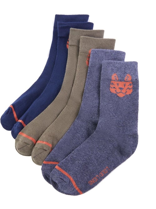 Lot de 5 chaussettes coton enfant imprimé tigre et rayures - vidaxl - Kiabi