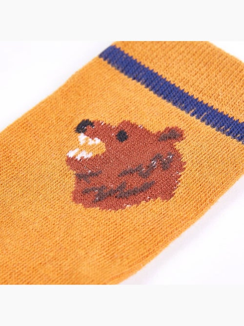 Lot de 5 chaussettes coton enfant motifs ourson et rayures - vidaxl - Kiabi