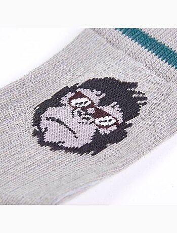Lot de 5 chaussettes coton enfants rayures et gorille - vidaxl