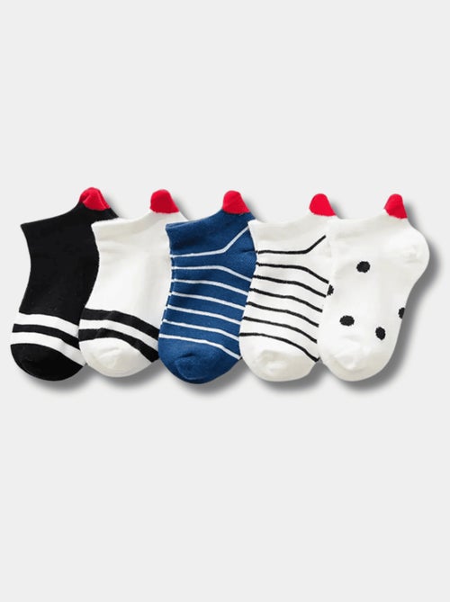 Lot de 5 Chaussettes Coup de Coeur Marine Enfants - Kiabi