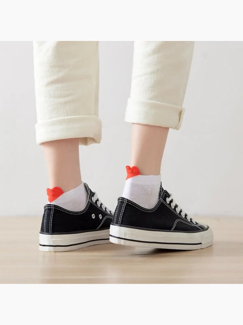 Lot de 5 Chaussettes Coup de Coeur Unies Rouge - Kiabi