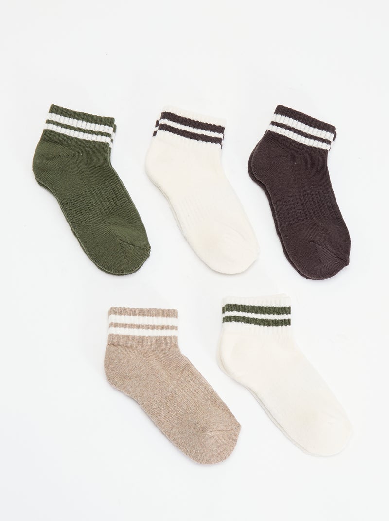 Lot de 5 chaussettes de sport Beige - Kiabi
