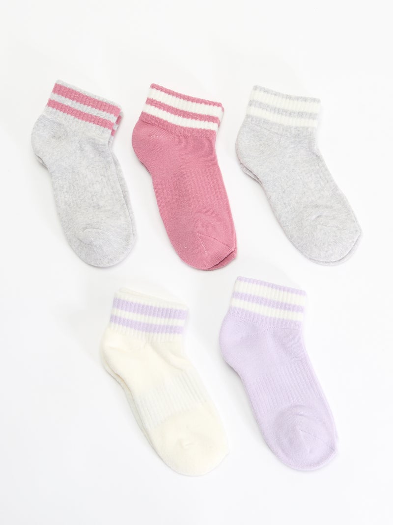 Lot de 5 chaussettes de sport Rose - Kiabi