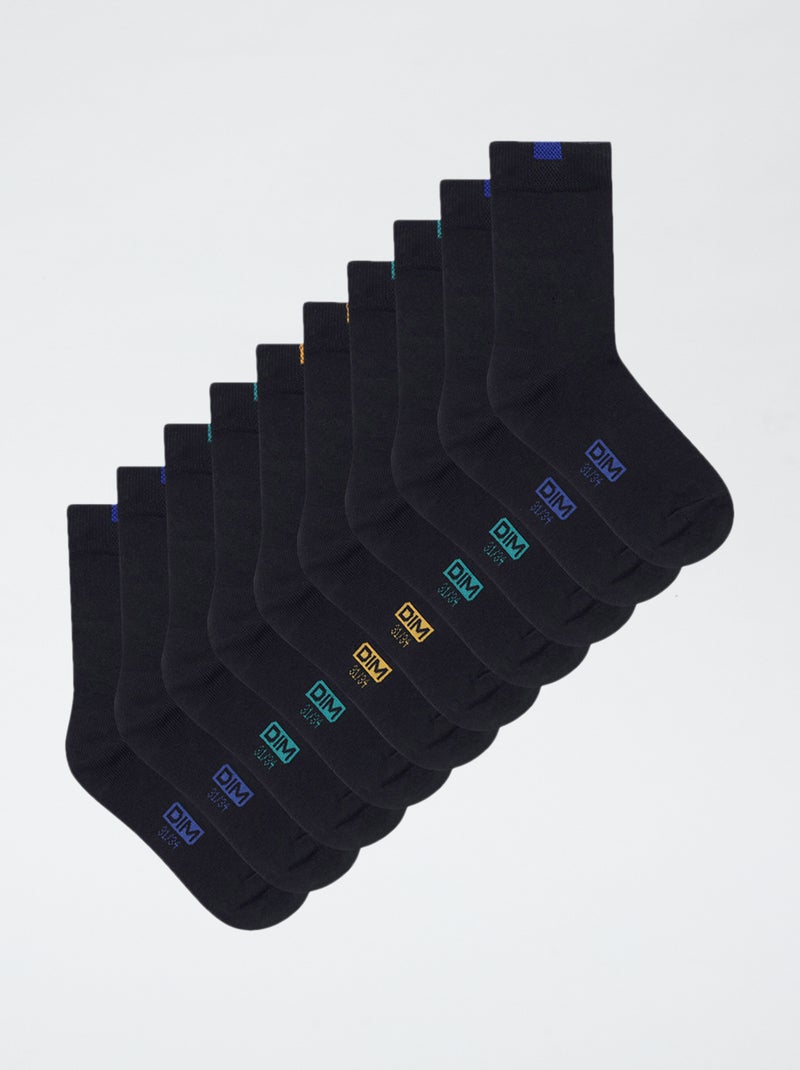 Lot de 5 chaussettes 'Dim' Bleu - Kiabi