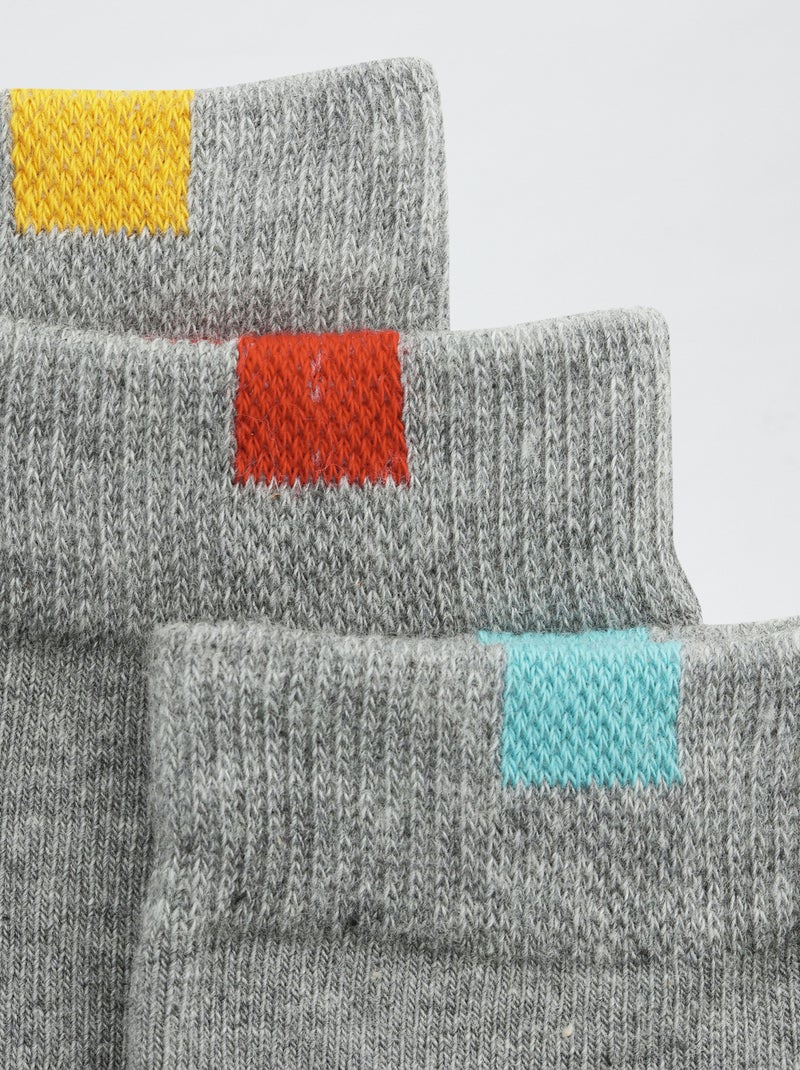 Lot de 5 chaussettes 'Dim' Gris - Kiabi