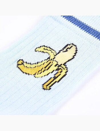 Lot de 5 chaussettes en coton enfant imprimé banane et rayures - vidaxl