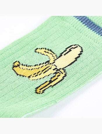 Lot de 5 chaussettes en coton enfant imprimé banane et rayures - vidaxl