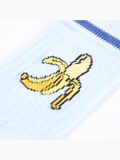 Lot de 5 chaussettes en coton enfant imprimé banane et rayures - vidaxl - Kiabi