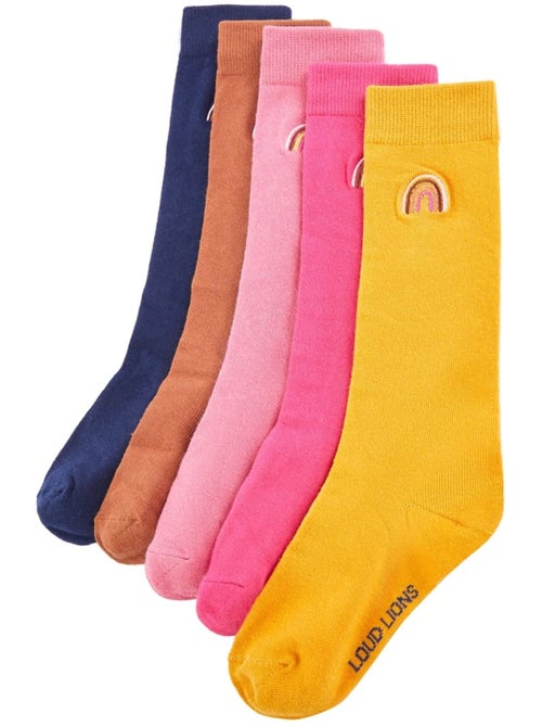 Lot de 5 chaussettes enfant coton imprimé arc-en-ciel - vidaxl - Kiabi Lot de 5 chaussettes enfant coton imprimé arc-en-ciel - vidaxl - Kiabi