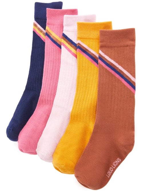Lot de 5 chaussettes enfant coton rayées confort - vidaxl - Kiabi