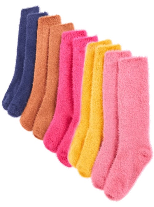 Lot de 5 chaussettes enfant renfort talon et pointe polyamide élasthanne - vidaxl - Kiabi