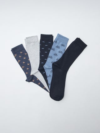 Lot de 5 chaussettes hautes à motifs