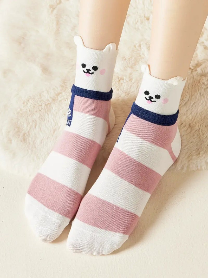 Lot de 5 Chaussettes Hautes Animaux Écharpe Multicolore - Kiabi