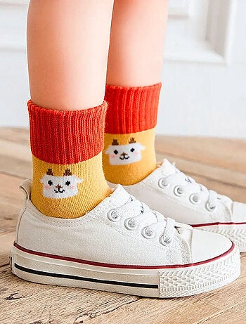 Lot de 5 Chaussettes Hautes Animaux Enfants