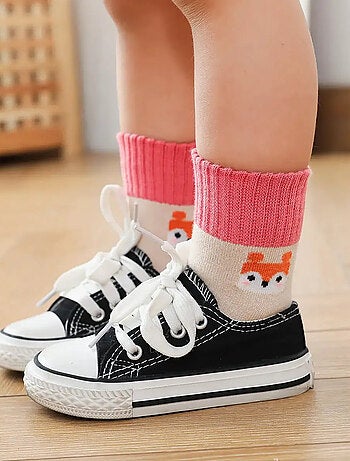 Lot de 5 Chaussettes Hautes Animaux Enfants