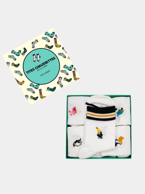 Lot de 5 Chaussettes Hautes Animaux Exotiques - Kiabi