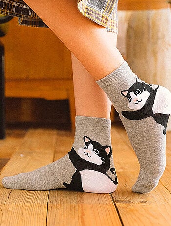 Lot de 5 Chaussettes Hautes Animaux Talons