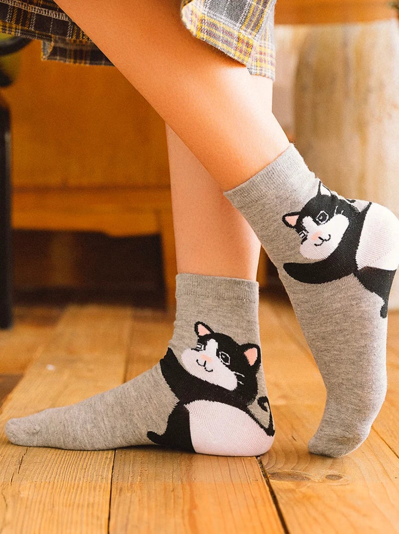 Lot de 5 Chaussettes Hautes Animaux Talons Multicolore - Kiabi