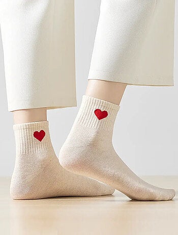 Lot de 5 Chaussettes Hautes Coeur Côté