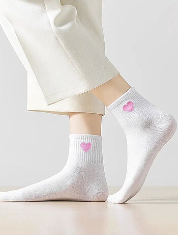 Lot de 5 Chaussettes Hautes Coeur Côté