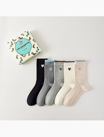 Lot de 5 Chaussettes Hautes Coeur & Feston