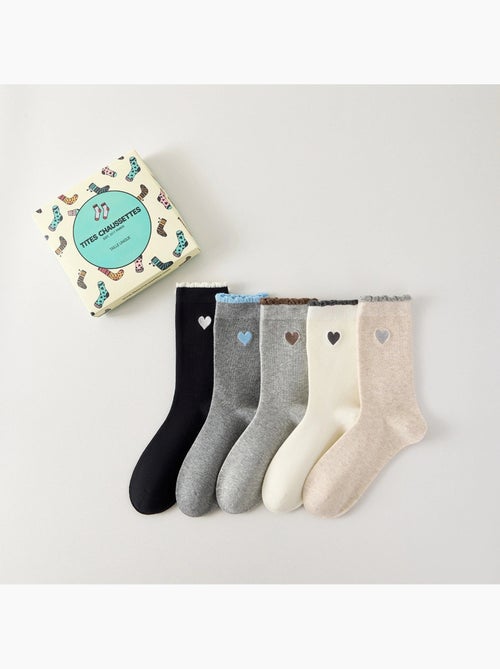 Lot de 5 Chaussettes Hautes Coeur & Feston - Kiabi