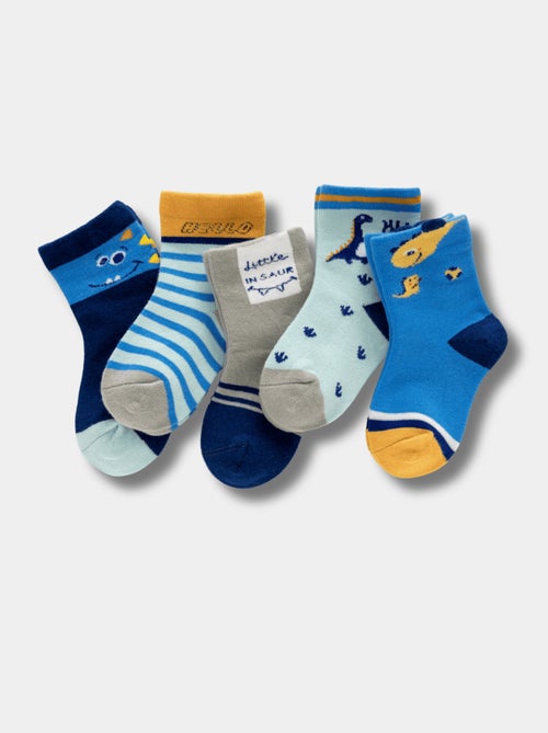 Lot de 5 Chaussettes Hautes Dino Enfants - Kiabi
