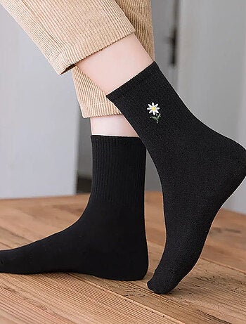 Lot de 5 Chaussettes Hautes Fleurs