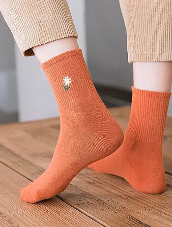 Lot de 5 Chaussettes Hautes Fleurs