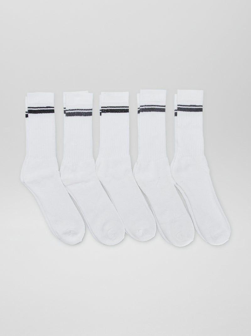 Lot de 5 chaussettes hautes Gris - Kiabi
