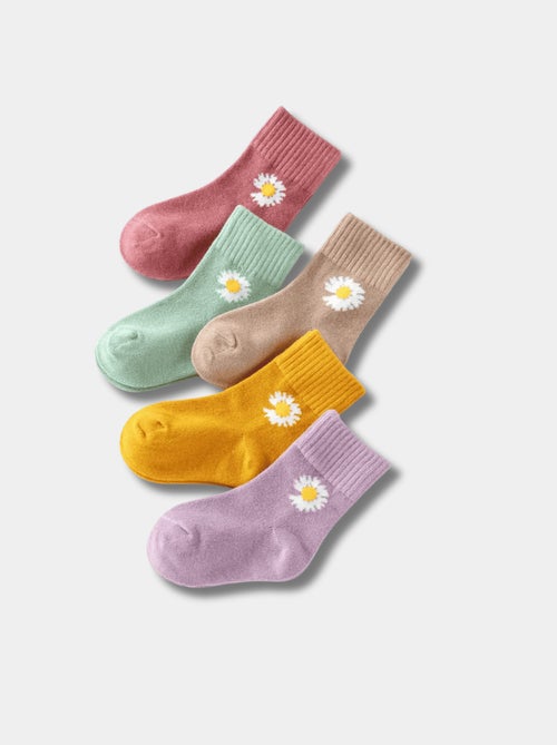 Lot de 5 Chaussettes Hautes Marguerite Enfants - Kiabi