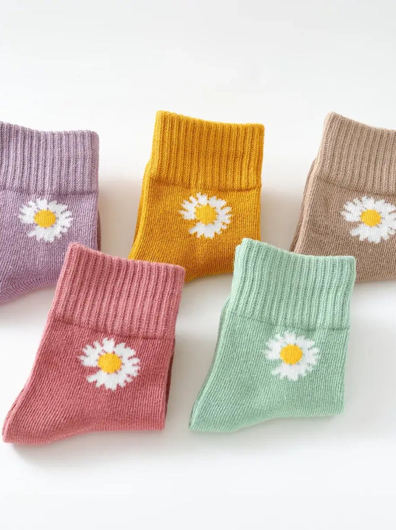 Lot de 5 Chaussettes Hautes Marguerite Enfants Multicolore - Kiabi