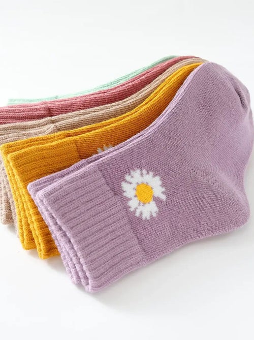 Lot de 5 Chaussettes Hautes Marguerite Enfants - Kiabi