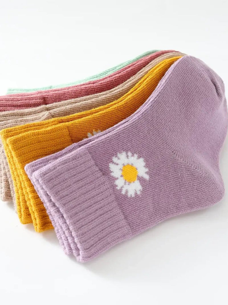 Lot de 5 Chaussettes Hautes Marguerite Enfants Multicolore - Kiabi